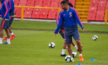 Colombia entrenó con 22 jugadores, Cristian Borja fue la única ausencia por una faringoamigdalitis.