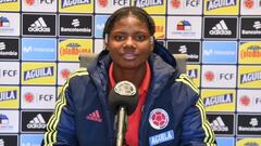Kelly Caicedo habla en rueda de prensa antes del partido Colombia - Brasil por el Sudamericano Femenino sub 20.