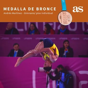 Andrés Martínez se quedó con la medalla de bronce en la categoría de piso individual en los Panamericanos de Lima. 