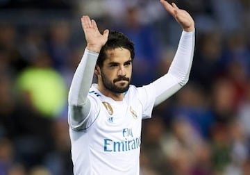 Isco celebrates after scoring against his former club at La Rosaleda.