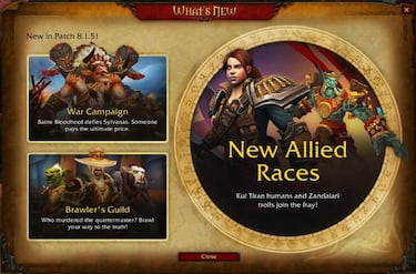 Nuevas razas para World of Warcraft: Battle for Azeroth con el parche 8.1.5