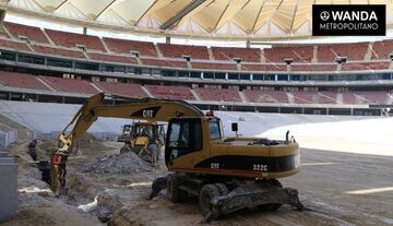 Obras en el Wanda Metropolitano: la cubierta ya est¨¢ terminada