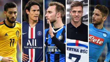 Carrasco (Dalian Yifang), Cavani (PSG), Eriksen (Inter de Mil&aacute;n), Piatek (Hertha Berl&iacute;n) y Mertens (N&aacute;poles).