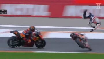 Brutal 'volada' de Álex Márquez durante la Q1 en Cheste