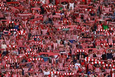 Ambiente en San Mamés en el partido Athletic-Arsenal.