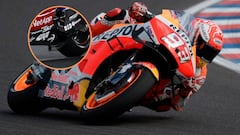 M&aacute;rquez con la Honda y el spoiler de Ducati.