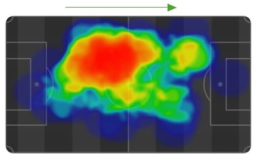 Mapa de calor de Reijnders ante el Real Madrid.