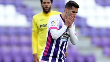 VALLADOLID, SPAIN - MAY 13: Sergi Guardiola of Real Valladolid reacts during the La Liga Santander match between Real Valladolid CF and Villarreal CF at Estadio Municipal Jose Zorrilla on May 13, 2021 in Valladolid, Spain. Sporting stadiums around Spain r