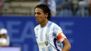 <b>DESEADO. </b>Weligton, en un entrenamiento del Málaga.