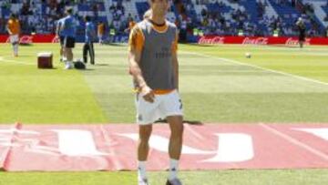 Cristiano se retira del calentamiento.