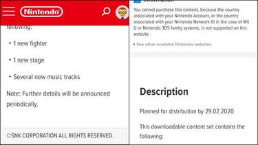 Posible error: Nintendo filtra el cuarto DLC de Super Smash Bros. Ultimate
