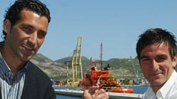 <b>AMIGOS ENFRENTADOS. </b>Mariano y Natalio compartieron vestuario en la primera etapa albinegra de Juan Ignacio. Hoy serán rivales.