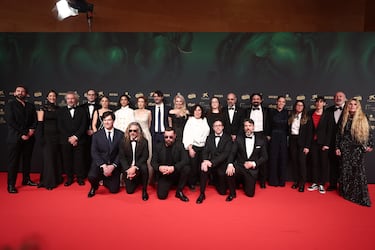 El equipo de 'La Infiltrada' posa en la alfombra roja.