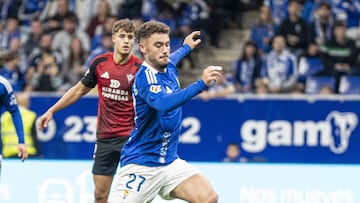 El centrocampista carbayón dio una clase de como tener colocarse para conseguir un gol. Otro de los protagonistas de la goleada asturiana al Mirandés.