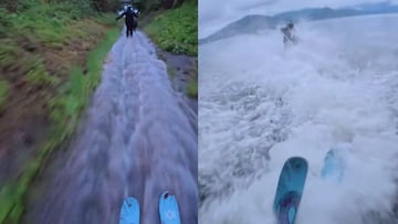 Esquí en un canal de drenaje