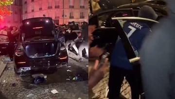 Así fue como ultras del PSG destrozan vehículo de lujo en pleno festejo