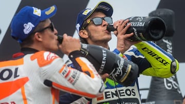 Marc Márquez y Valentino Rossi en el Gran Premio de la República Checa 2016