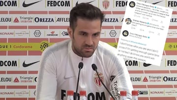 Fábregas se enzarza en Twitter con un exjugador del Chelsea