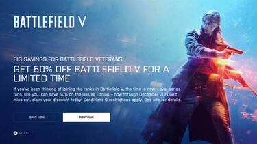 Battlefield 5 lanza un descuento del 50% a tan solo un mes de su salida