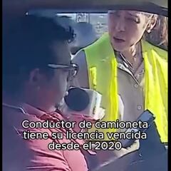 Tiene su licencia de conducir vencida desde el 2020, lo fiscalizan en vivo y así reacciona