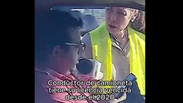 Tiene su licencia de conducir vencida desde el 2020, lo fiscalizan en vivo y así reacciona