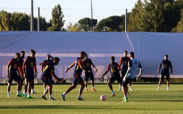 España se prepara antes del partido contra Portugal