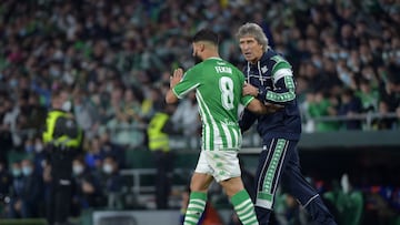 Fekir, con Pellegrini.