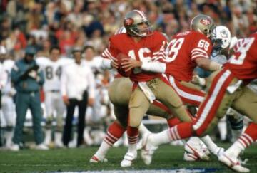 Quarterback. Jugó entre 1979 y 1994, principalmente en San Francisco 49ers con quién ganó 4 Super Bowls y 3 MVP en la Super Bowl. Su dorsal, el 16, ha sido retirado por el equipo californiano.