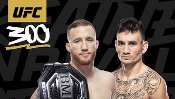 Cartel con el que la UFC ha anunciado el combate estelar entre Justin Gaethje y Max Holloway para el UFC 300.