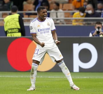 0-1. Rodrygo celebra el primer gol.