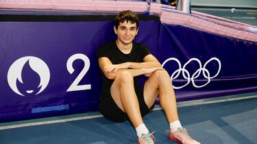 Ander Garaiar, en el velódromo de Anoeta.