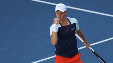 Tennis - U.S. Open - Flushing Meadows, New York, United States - September 1, 2022  Italy's Jannik Sinner celebrates winning his second round match against Christopher Eubanks of the U.S. REUTERS/Shannon Stapleton