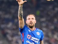 during the 8th round match between Monterrey and Cruz Azul as part of the Liga BBVA MX Varonil, Torneo Clausura 2026 at BBVA Bancomer Stadium, on February 28, 2026 in Monterrey, Nuevo Leon, Mexico.