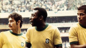 Pelé durante un juego de Brasil en la Copa del Mundo de México 70.