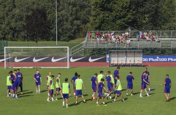 El Atleti entrena en Brunico al pie de los alpes italianos