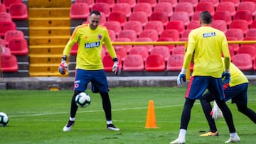 David Ospina durante un entrenamiento de la Selección Colombia.