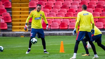 David Ospina durante un entrenamiento de la Selecci&oacute;n Colombia.