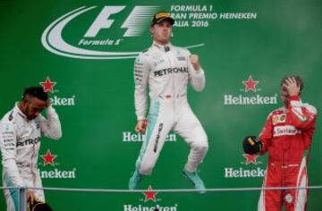 Lewis Hamilton, Nico Rosberg y Sebastian Vettel. 