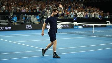 Andy Murray se despide del público australiano en Melbourne.