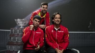 Granollers, Feliciano y Alcaraz, jugadores de Espa&ntilde;a en la Copa Davis 2021.