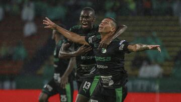 Carlos Rodr&iacute;guez celebrando su gol con Deportivo Cali ante Nacional por Liga &Aacute;guila.