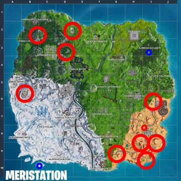 Ubicaciones de las grietas de Fortnite Battle Royale