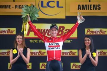 Andre Greipel celebra su segunda victoria en esta edición del Tour.