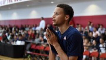 Stephen Curry en un entrenamiento con la selección estadounidense.