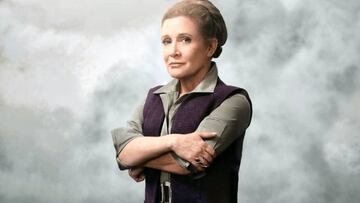 Carrie Fisher como Princesa Leia en Star Wars VII