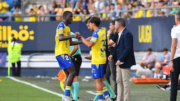 Ismael Álvarez entró en el minuto 87 sustituyendo a Moussa Diakité el pasado domingo en la goleada ante el Huesca. Foto: Cádiz CF.