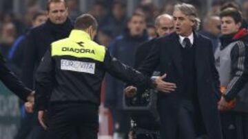 Mancini, suspendido un partido por insultar a los árbitros