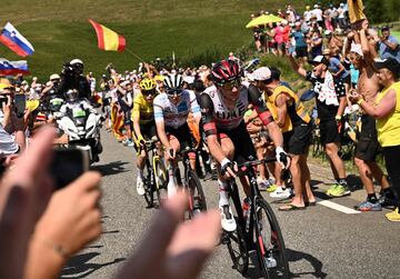 Brandon McNulty, que hizo un gran trabajo en favor de su líder, precede a Tadej Pogacar y Jonas Vingegaard en los Pirineos.