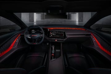 The Dodge Charger Daytona SRT Concept’s interior is modern, lightweight and athletic, providing a driver-centric cockpit with all essentials cohesively packaged.