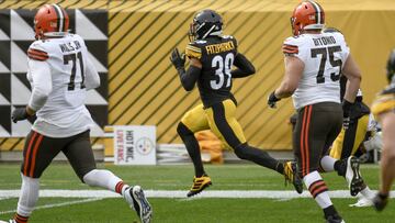 La defensa de Pittsburgh limitó a Cleveland a solo una anotación, interceptó en dos ocasiones a Mayfield y anotó en una de ellas, el pick-6 fue de Minkah Fitzpatrick.